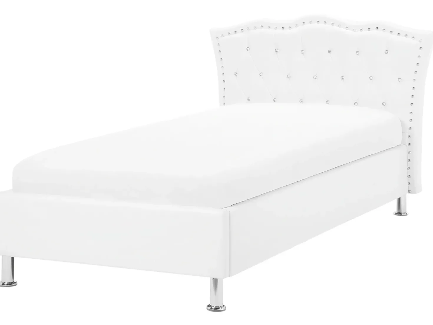 Letto contenitore Pelle sintetica METZ 90 x 200 cm Bianco