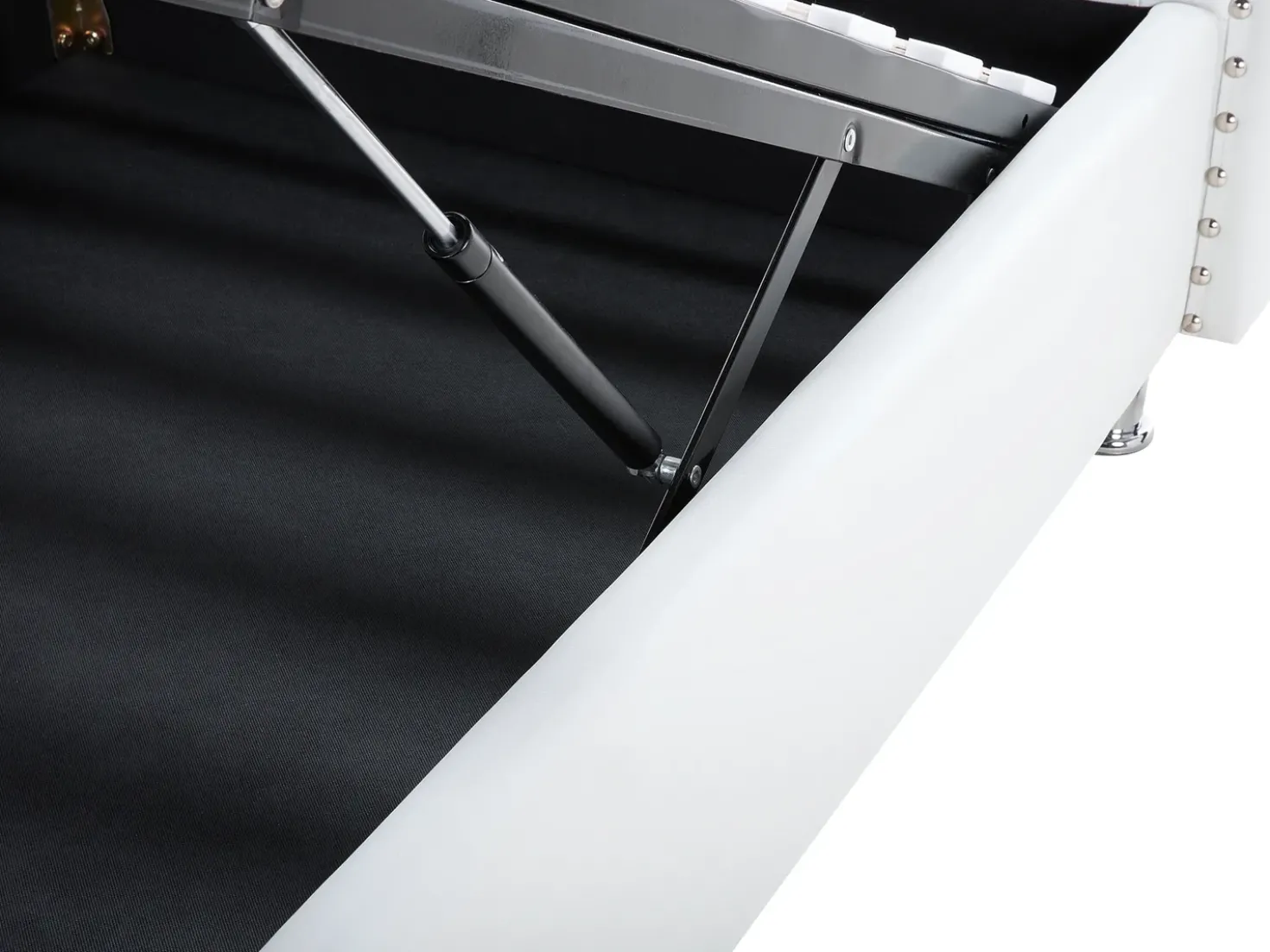 Letto contenitore Pelle sintetica METZ 90 x 200 cm Bianco