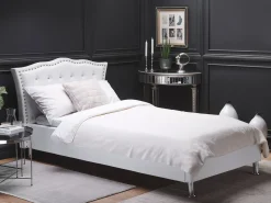 Letto contenitore Pelle sintetica METZ 90 x 200 cm Bianco