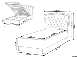Letto contenitore Pelle sintetica METZ 90 x 200 cm Bianco