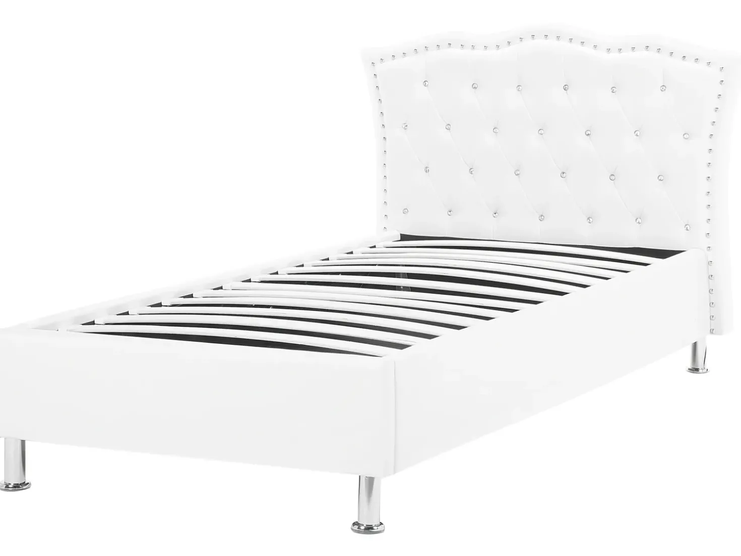 Letto contenitore Pelle sintetica METZ 90 x 200 cm Bianco