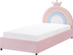 Letto contenitore per bambini Corona Velluto GRISETOT 90 x 200 cm Rosa