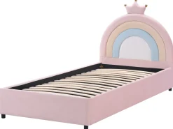 Letto contenitore per bambini Corona Velluto GRISETOT 90 x 200 cm Rosa