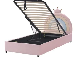 Letto contenitore per bambini Corona Velluto GRISETOT 90 x 200 cm Rosa