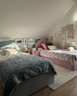 Letto contenitore per bambini Velluto ANET 90 x 200 cm Azzurro