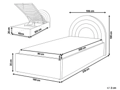 Letto contenitore per bambini Velluto ANET 90 x 200 cm Azzurro