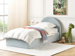 Letto contenitore per bambini Velluto ANET 90 x 200 cm Azzurro