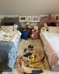 Letto contenitore per bambini Velluto ANET 90 x 200 cm Azzurro