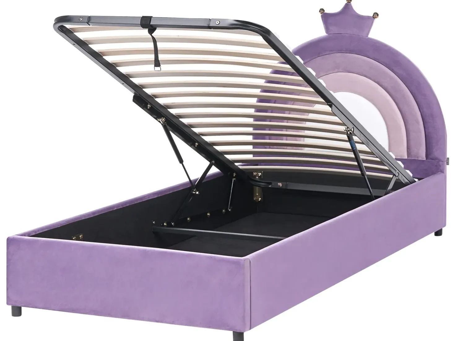 Letto contenitore per bambini Corona Velluto GRISETOT 90 x 200 cm Viola