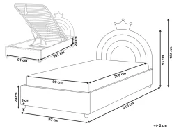 Letto contenitore per bambini Corona Velluto GRISETOT 90 x 200 cm Viola