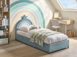 Letto contenitore per bambini Corona Velluto GRISETOT 90 x 200 cm Blu
