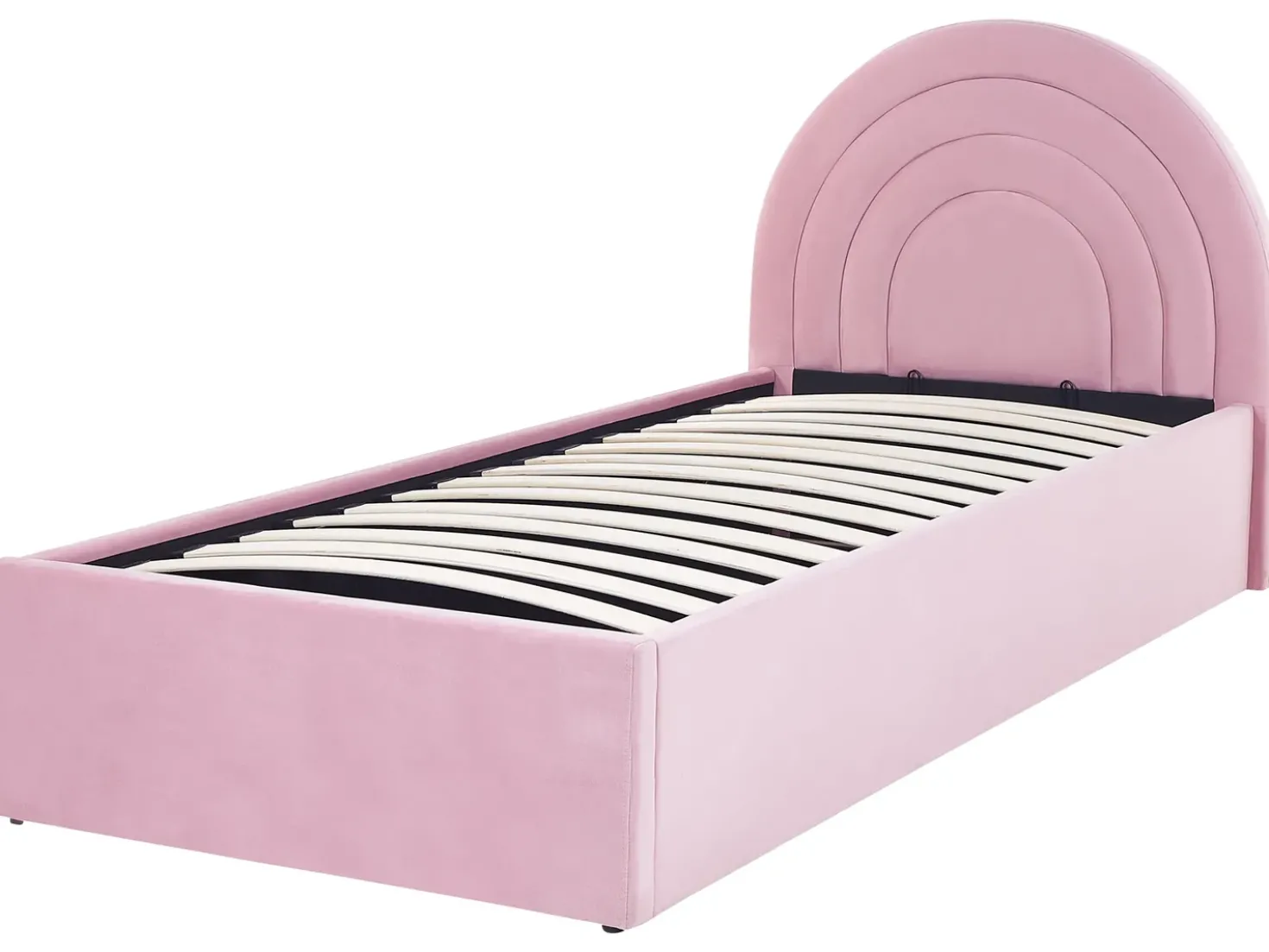 Letto contenitore per bambini Velluto ANET 90 x 200 cm Rosa