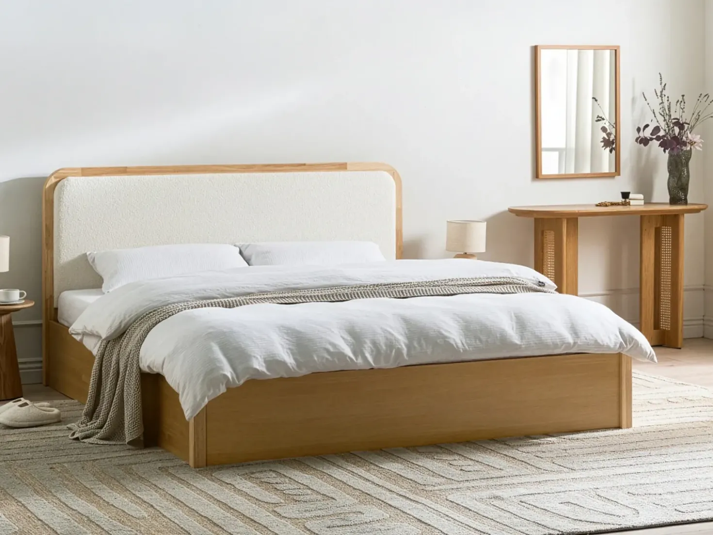Letto contenitore PEROUGES 180 x 200 cm Marrone chiaro