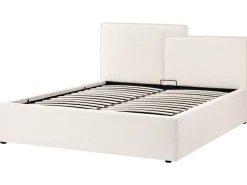 Letto contenitore Tessuto LAGARDE 160 x 200 cm Bianco sporco