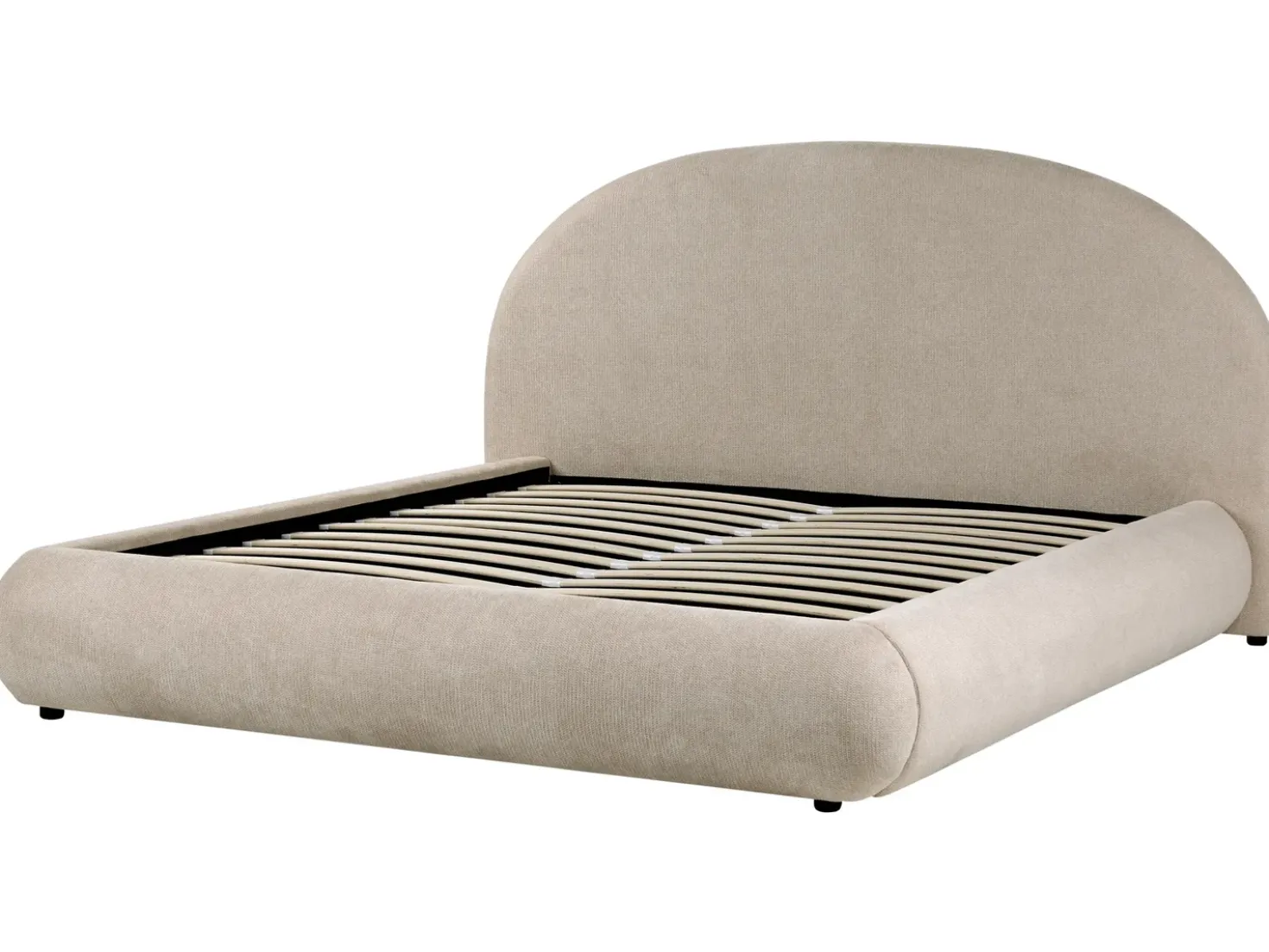 Letto contenitore Tessuto GRASSE 180 x 200 cm Tortora