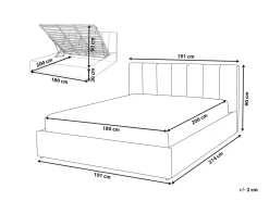 Letto contenitore Tessuto DREUX 180 x 200 cm Beige
