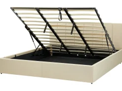 Letto contenitore Tessuto DREUX 180 x 200 cm Beige