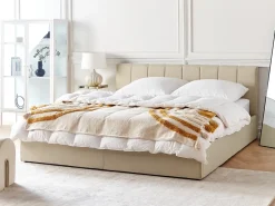 Letto contenitore Tessuto DREUX 180 x 200 cm Beige