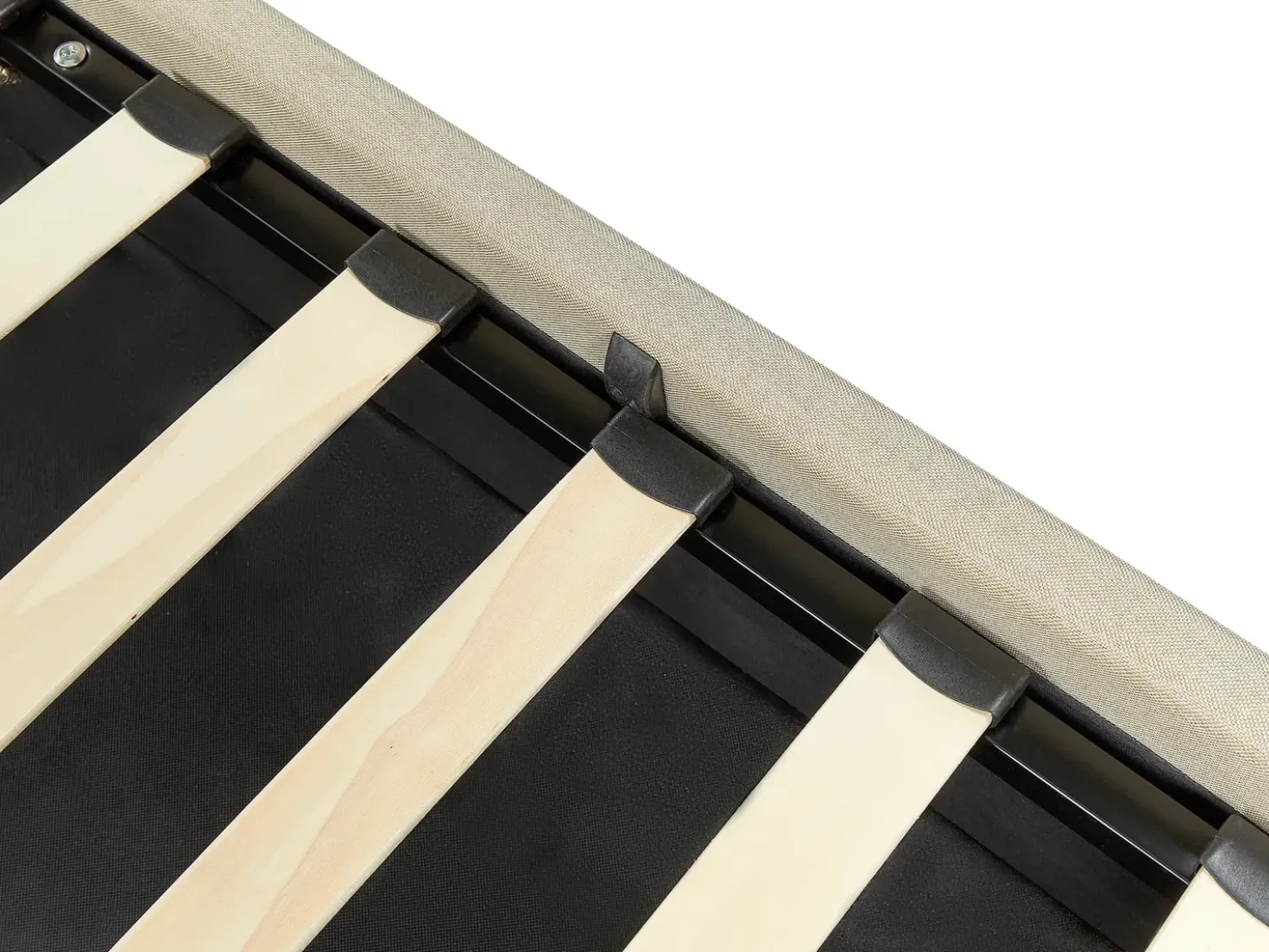 Letto contenitore Tessuto DREUX 180 x 200 cm Beige