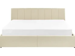 Letto contenitore Tessuto DREUX 180 x 200 cm Beige