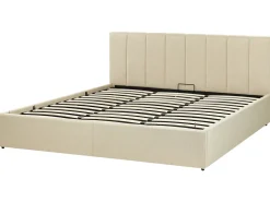 Letto contenitore Tessuto DREUX 180 x 200 cm Beige