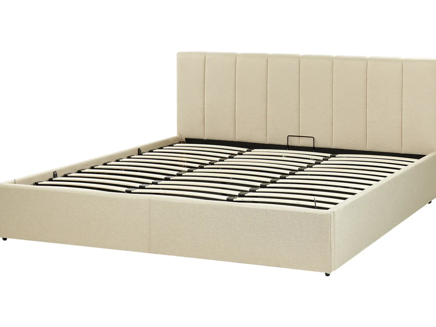 Letto contenitore Tessuto DREUX 180 x 200 cm Beige