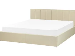 Letto contenitore Tessuto DREUX 180 x 200 cm Beige
