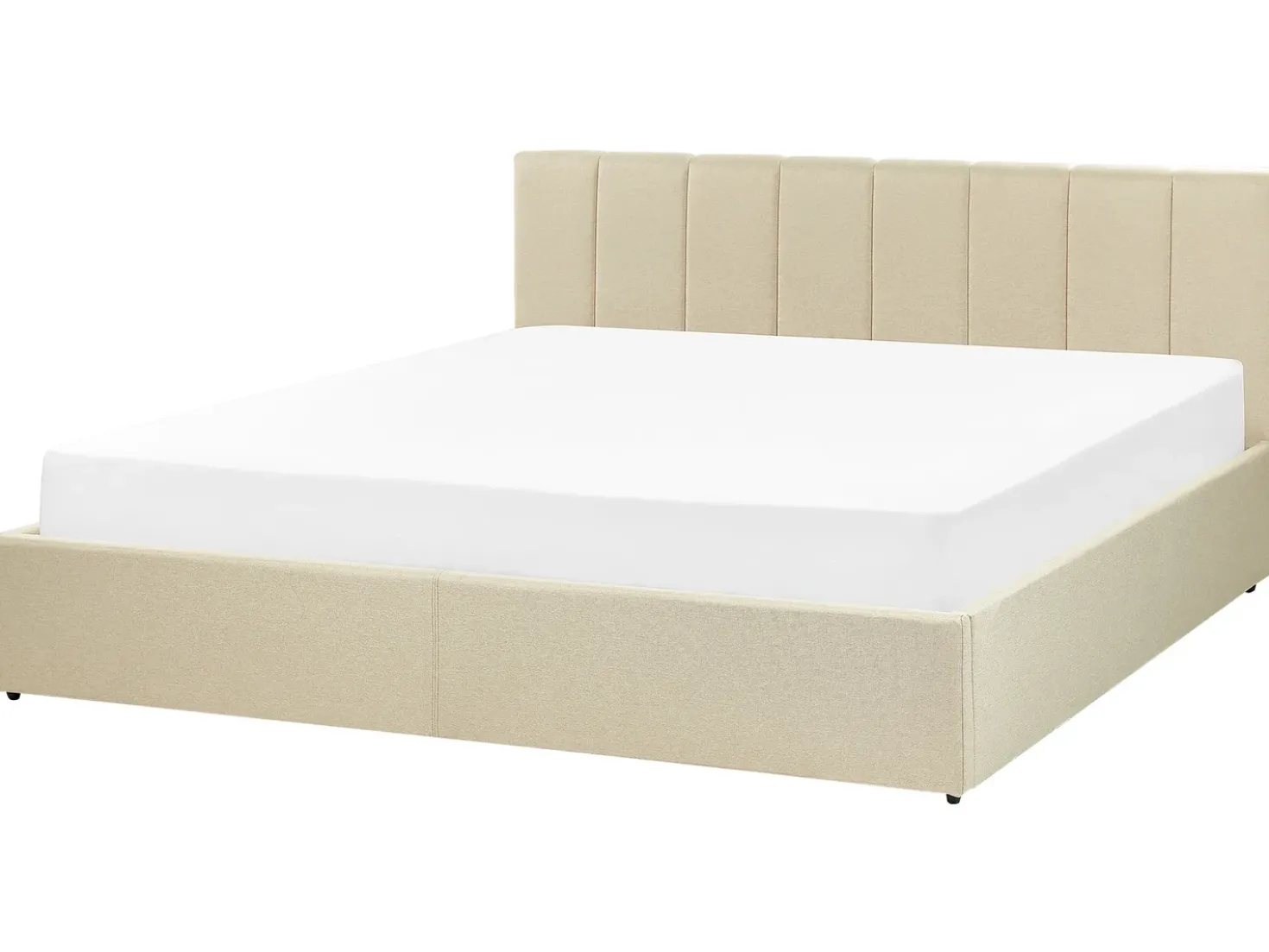 Letto contenitore Tessuto DREUX 180 x 200 cm Beige