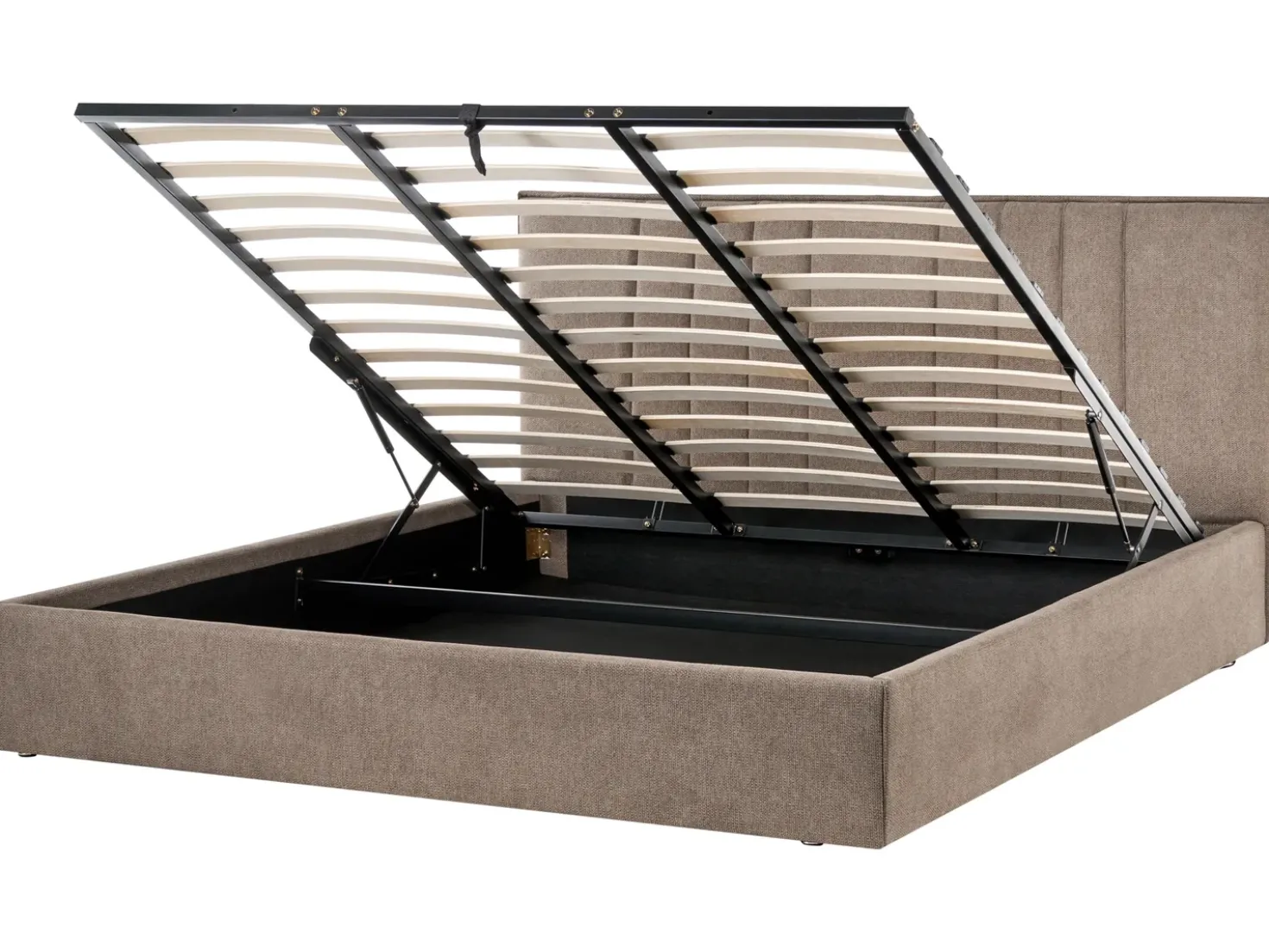 Letto contenitore Tessuto TARASCON 180 x 200 cm Tortora