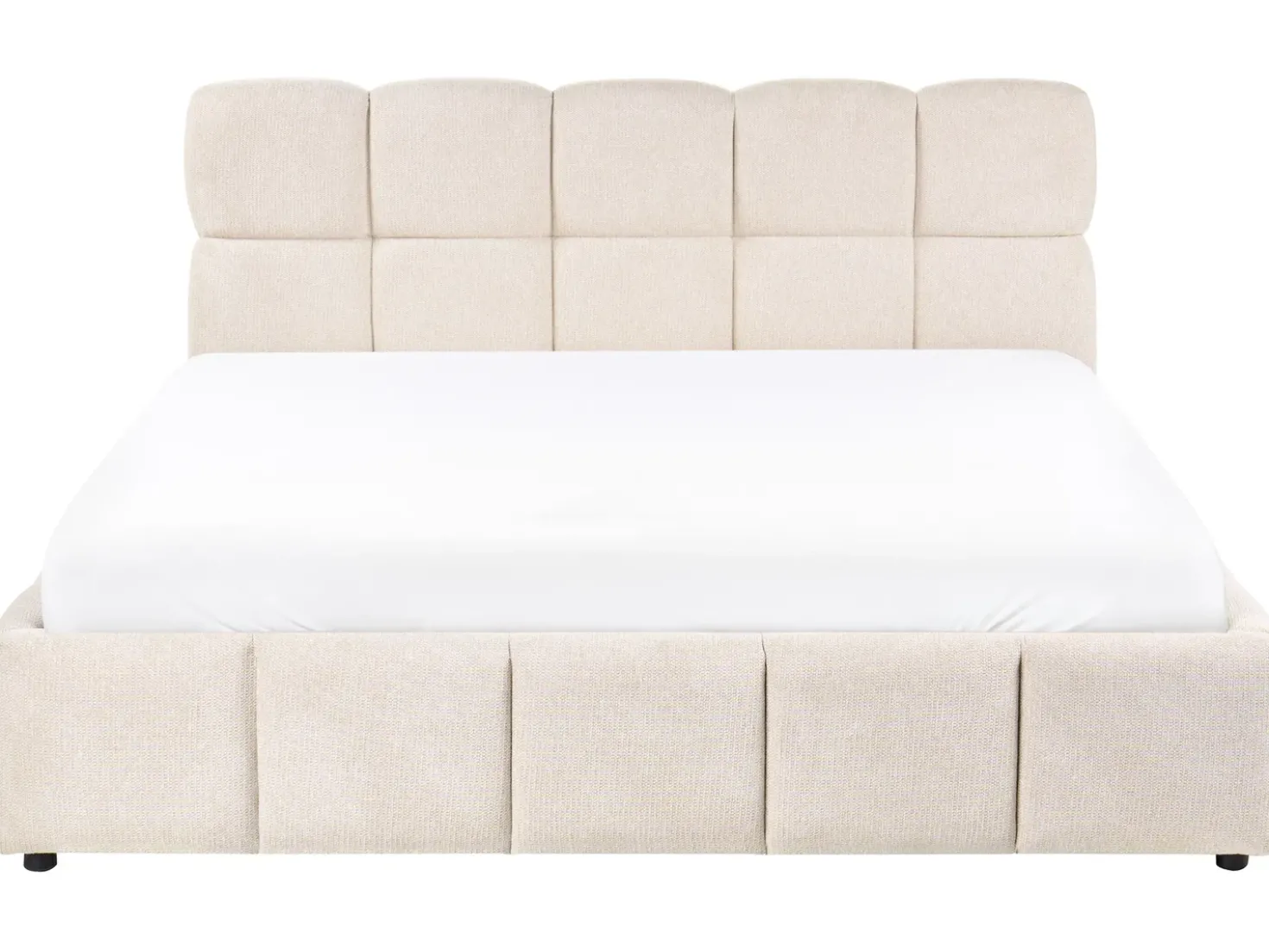 Letto contenitore Tessuto NOYON 180 x 200 cm Beige chiaro