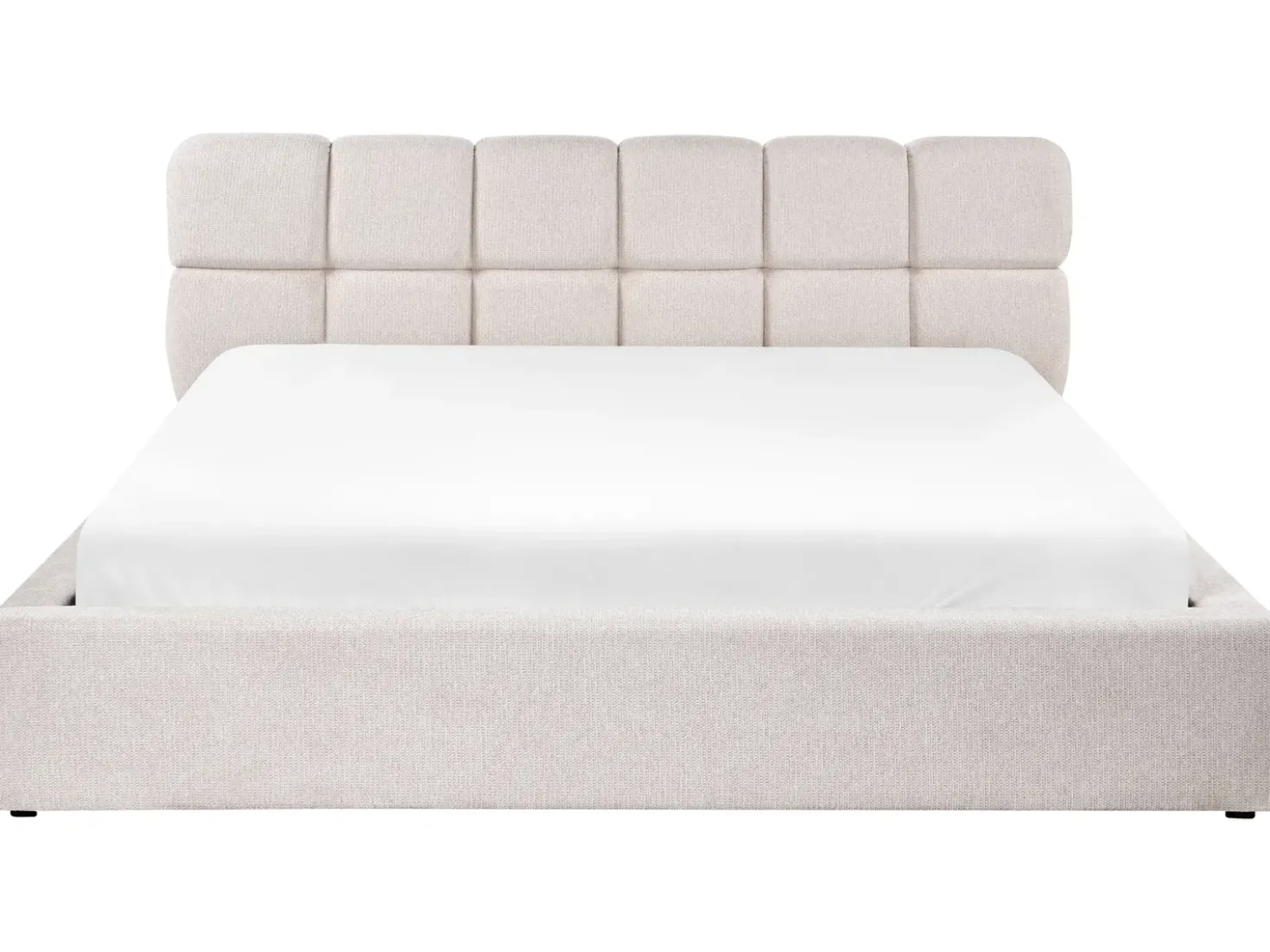 Letto contenitore Tessuto BASTON 180 x 200 cm Beige chiaro