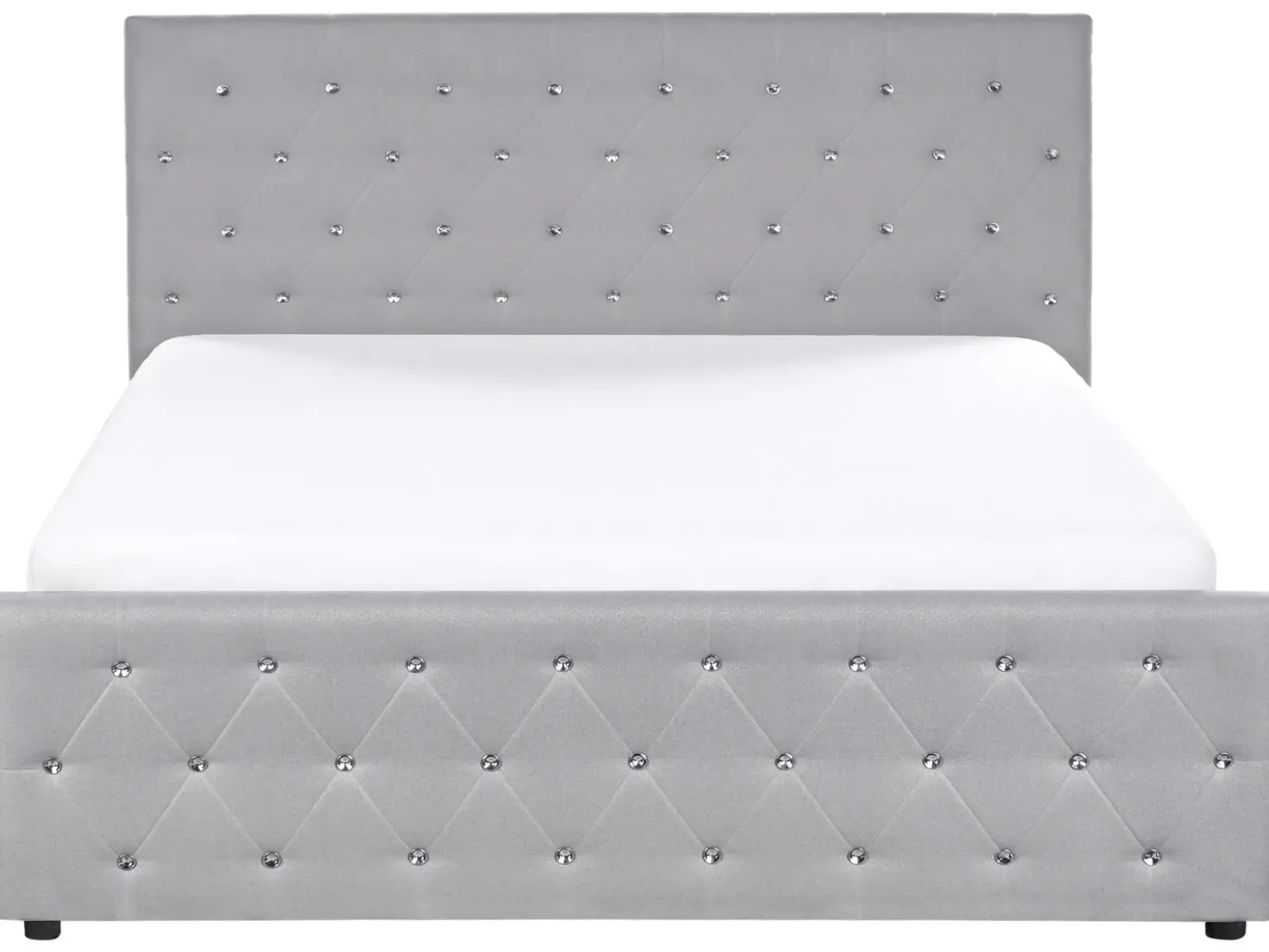 Letto contenitore Tessuto AMIENS 180 x 200 cm Grigio chiaro