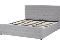 Letto contenitore Tessuto AMIENS 180 x 200 cm Grigio chiaro