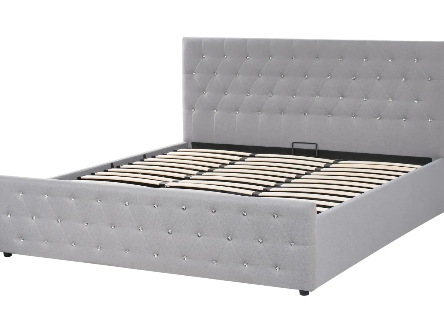 Letto contenitore Tessuto AMIENS 180 x 200 cm Grigio chiaro