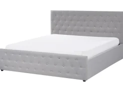 Letto contenitore Tessuto AMIENS 180 x 200 cm Grigio chiaro