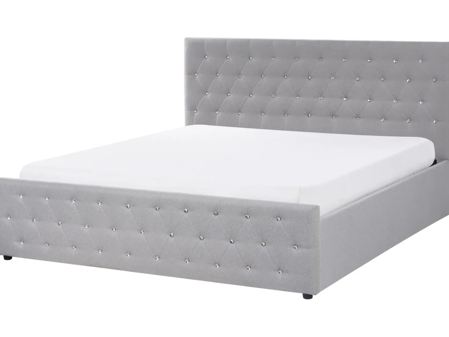 Letto contenitore Tessuto AMIENS 180 x 200 cm Grigio chiaro