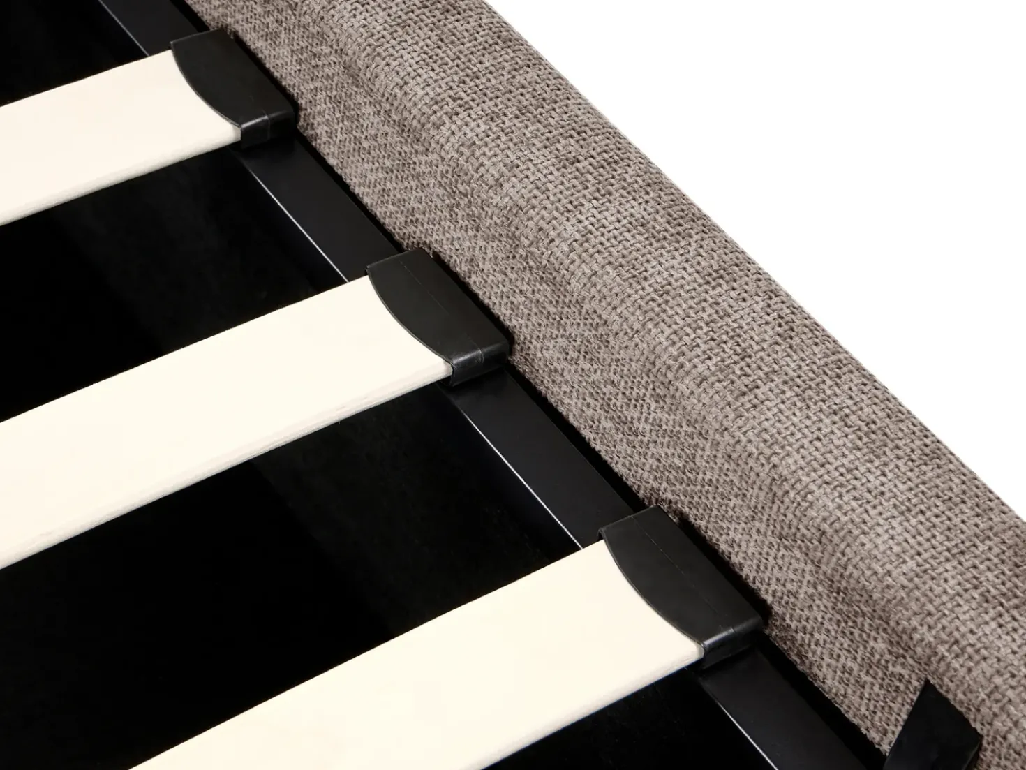 Letto contenitore Tessuto VIVIERS 180 x 200 cm Tortora