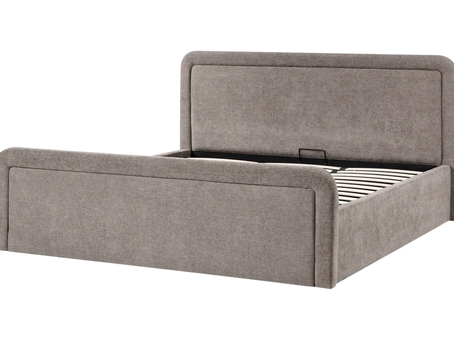 Letto contenitore Tessuto VIVIERS 180 x 200 cm Tortora