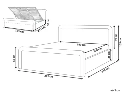 Letto contenitore Tessuto VIVIERS 180 x 200 cm Tortora