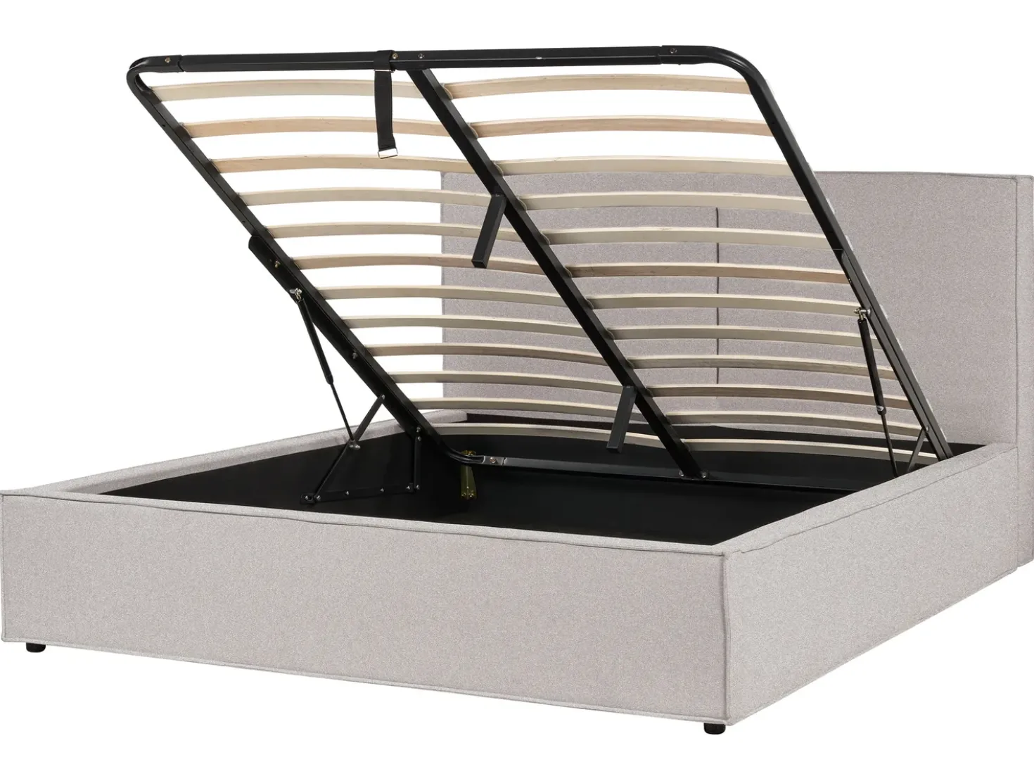 Letto contenitore Tessuto MOISSAC 160 x 200 cm Grigio chiaro