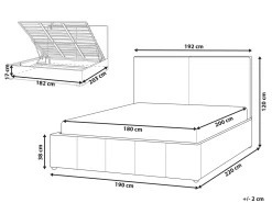 Letto contenitore Tessuto CASTELNAVET 180 x 200 cm Bianco sporco