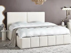 Letto contenitore Tessuto CASTELNAVET 180 x 200 cm Bianco sporco