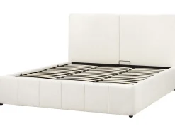 Letto contenitore Tessuto CASTELNAVET 180 x 200 cm Bianco sporco