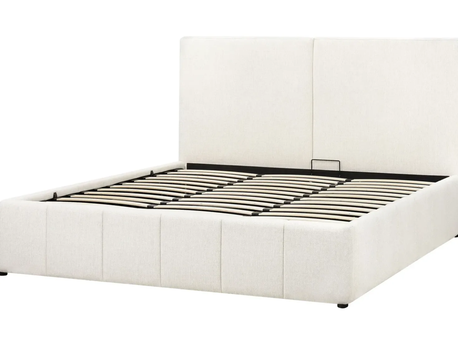Letto contenitore Tessuto CASTELNAVET 180 x 200 cm Bianco sporco