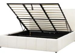 Letto contenitore Tessuto CASTELNAVET 180 x 200 cm Bianco sporco