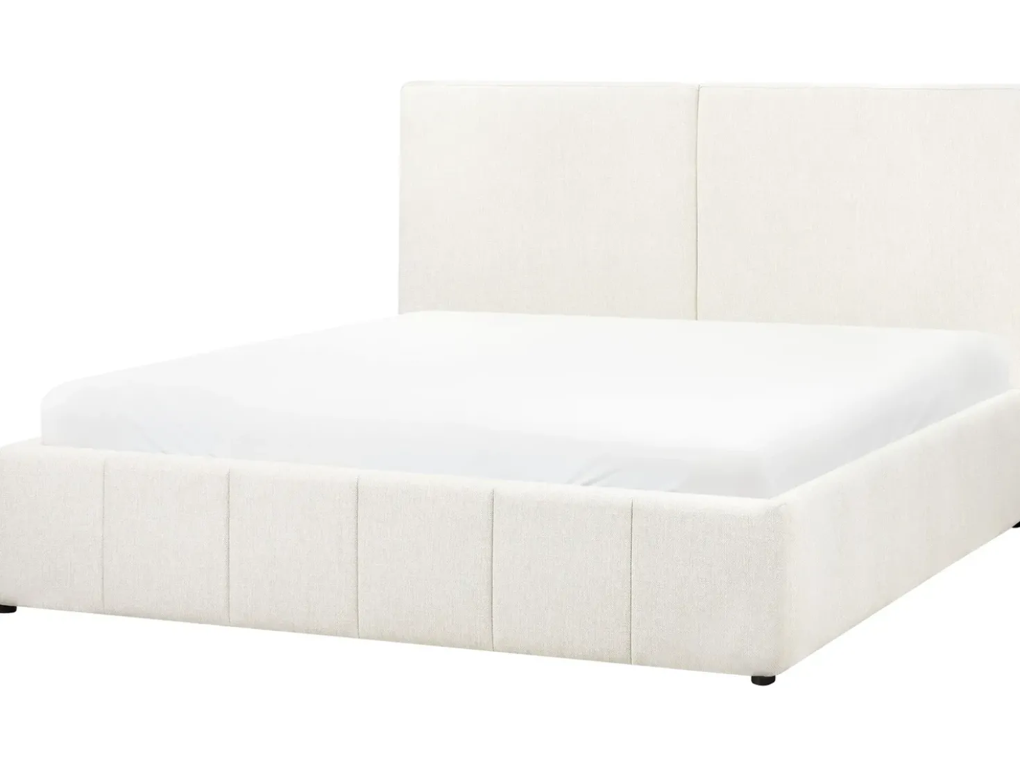 Letto contenitore Tessuto CASTELNAVET 180 x 200 cm Bianco sporco