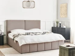 Letto contenitore Tessuto CASTELNAVET 180 x 200 cm Tortora