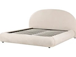 Letto contenitore Tessuto GRASSE 180 x 200 cm Beige chiaro