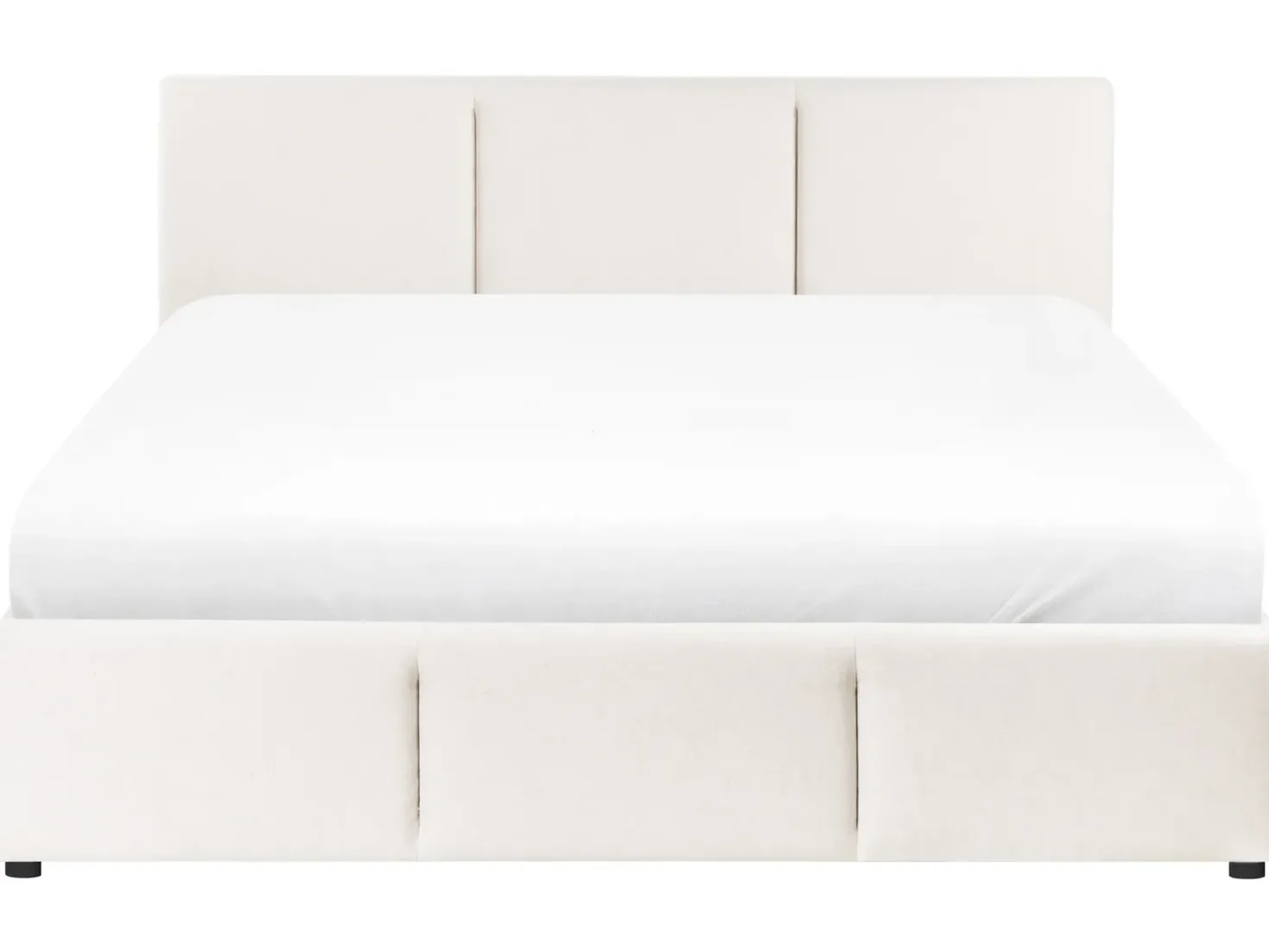 Letto contenitore Tessuto BOUSSE 140 x 200 cm Bianco sporco