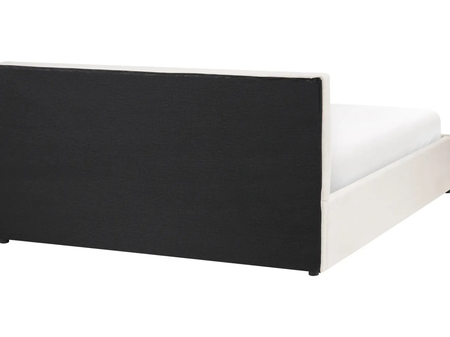 Letto contenitore Tessuto BOUSSE 140 x 200 cm Bianco sporco
